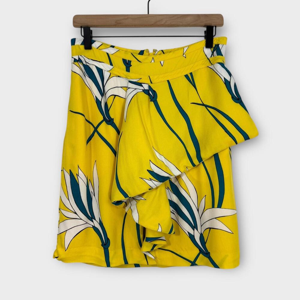 Anthropologie Sariah Women’s Size 6 Yellow Bird of Paradise Floral Mini Skirt